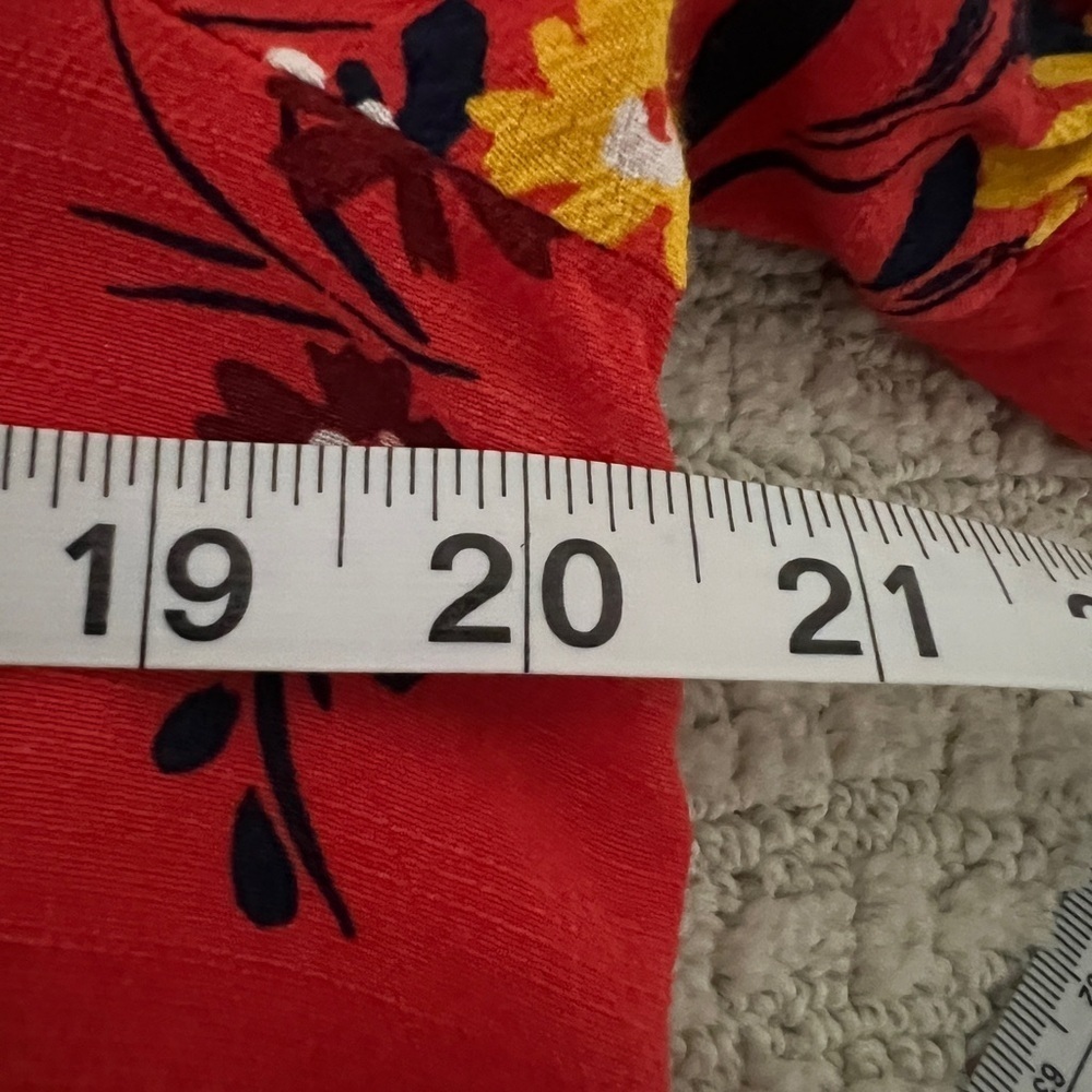 LOFT Vibrant Red Floral Midi Dress - Picture 5 of 7